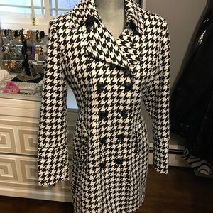 INC houndstooth double breasted coat